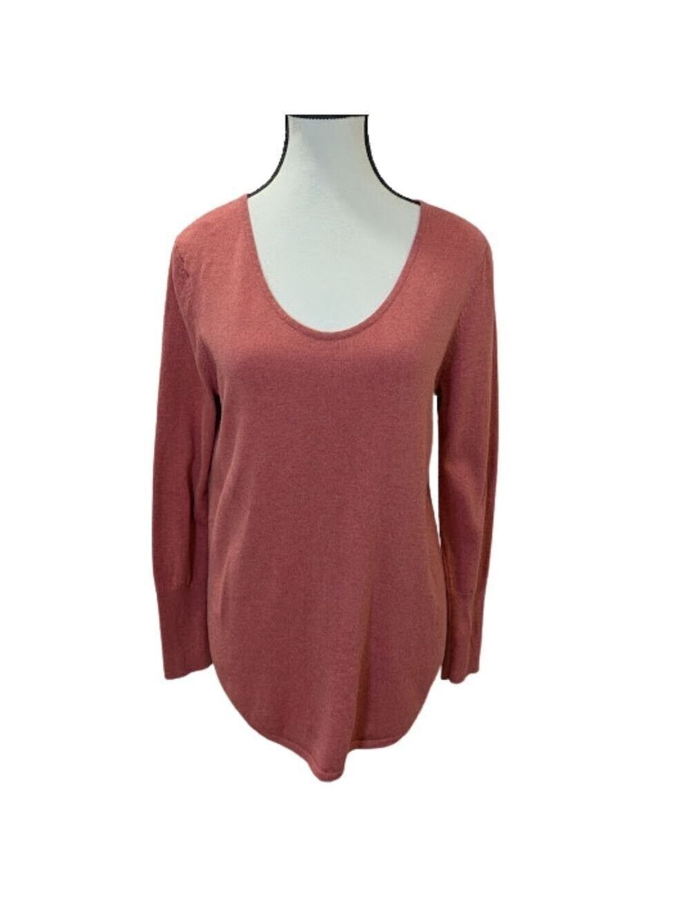 NIC+ZOE Coral Scoop Neck Sweater Minimalist Coastal Chic Capsule Knit Top M